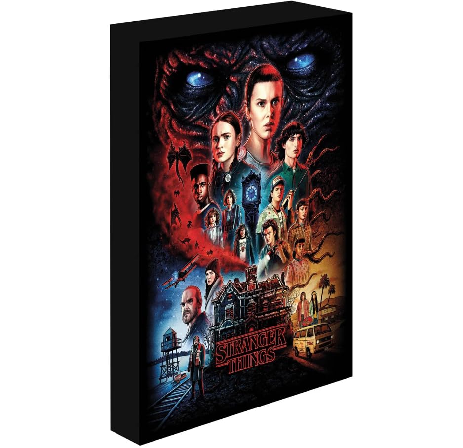 Pyramid International Stranger Things Light Up Canvas, Large Canvas 30cm x 40cm - Official Merchandise