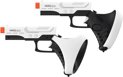 Maxx Tech VR Dual Game Guns Kit – designed for PlayStation5 PSVR2 controllers, includes 2 game guns compatible with Pistol Whip, Resident Evil, Pavlov, The Walking Dead Saint & Sinners, Synapse + more