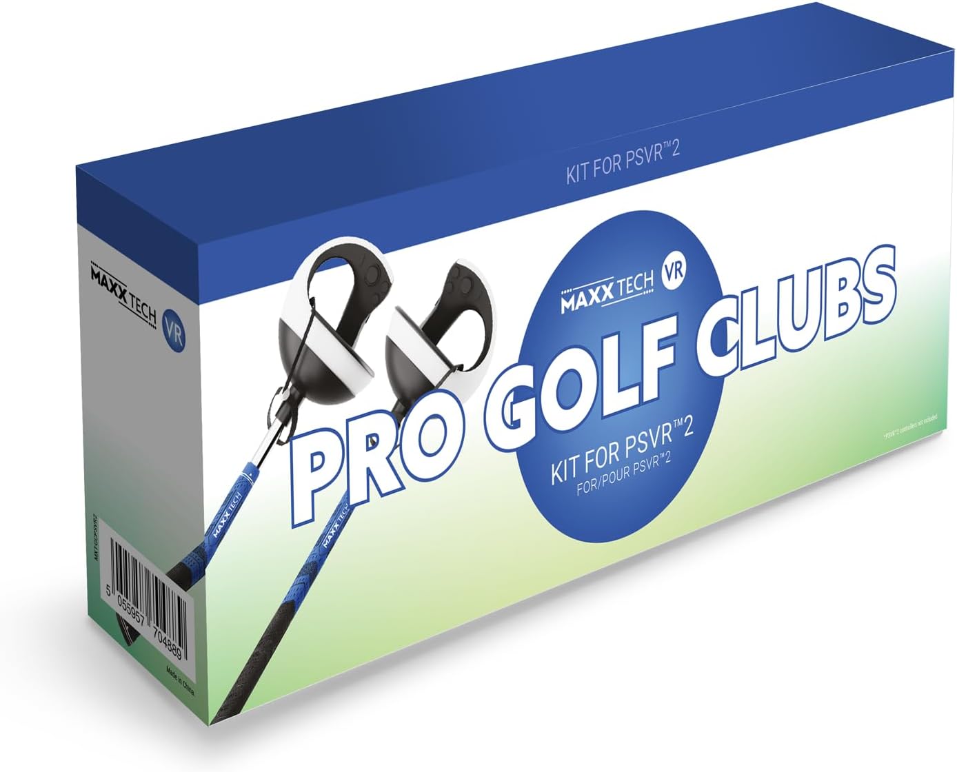 Maxx Tech VR Pro Golf Clubs Kit designed for PlayStation 5 PSVR2 controllers, includes 2 premium quality golf clubs compatible with Golf +, Walkabout Mini Golf and many more