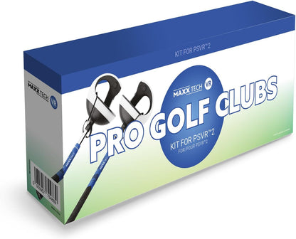 Maxx Tech VR Pro Golf Clubs Kit designed for PlayStation 5 PSVR2 controllers, includes 2 premium quality golf clubs compatible with Golf +, Walkabout Mini Golf and many more