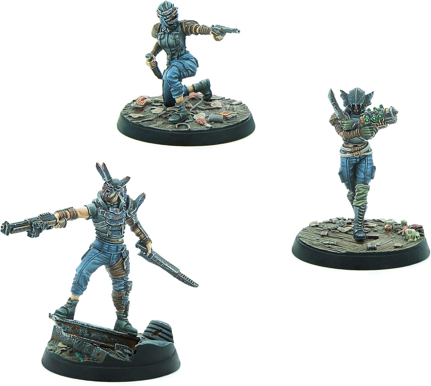 Modiphius Entertainment: Fallout: Wasteand Warfare Raiders - Disciples Leaders - 3 Figures, Nuka World Wave, 32mm Multi-Part Resin Unpainted Mniatures