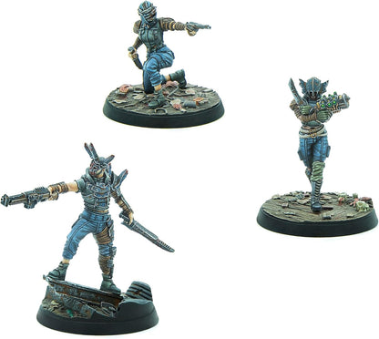 Modiphius Entertainment: Fallout: Wasteand Warfare Raiders - Disciples Leaders - 3 Figures, Nuka World Wave, 32mm Multi-Part Resin Unpainted Mniatures