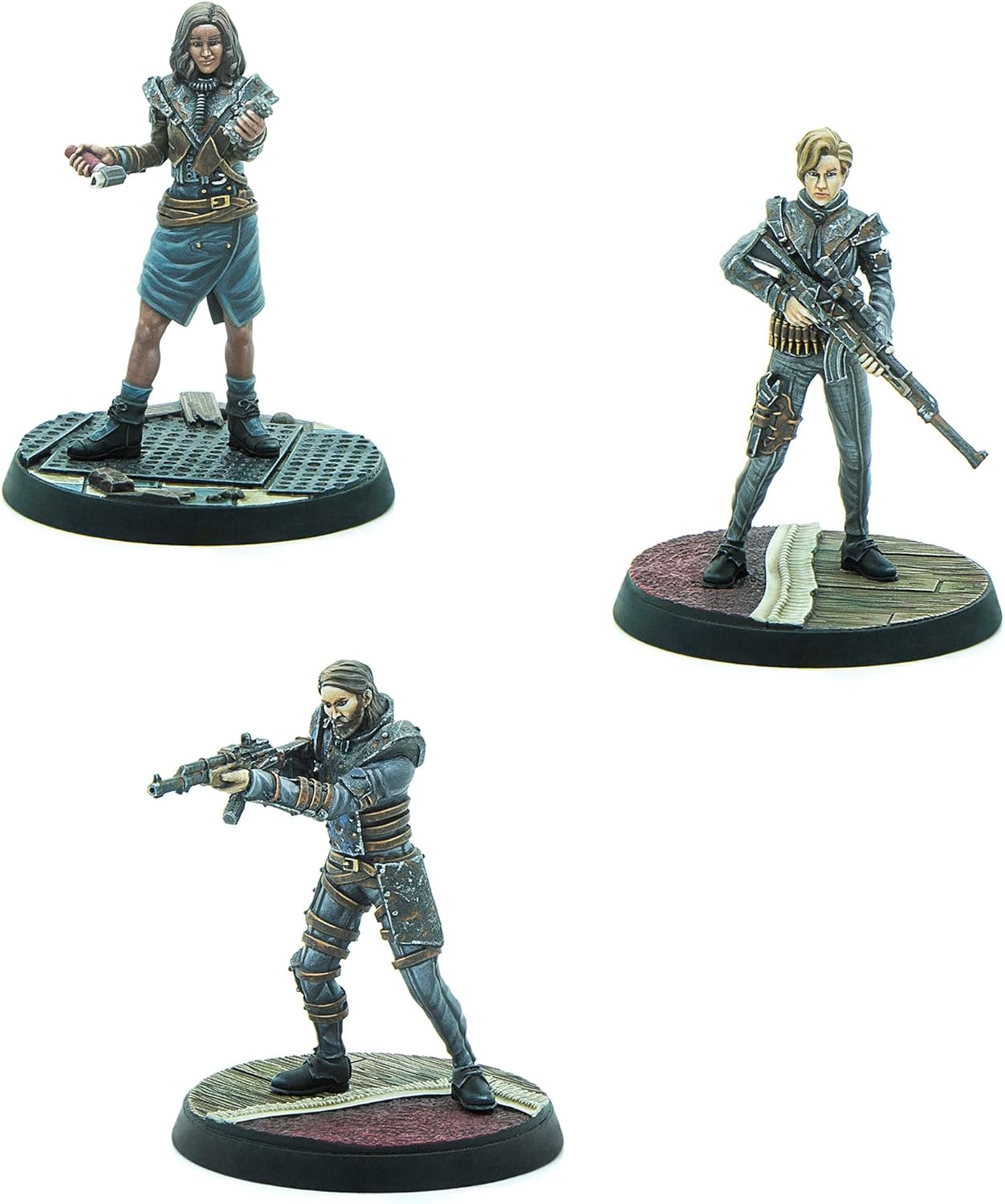 Modiphius Entertainment: Fallout: Wasteland Warfare Raiders - Operators Bosses - 3 Figures, Nuka World Wave, 32mm Multi-Part Resin Unpainted Mniatures
