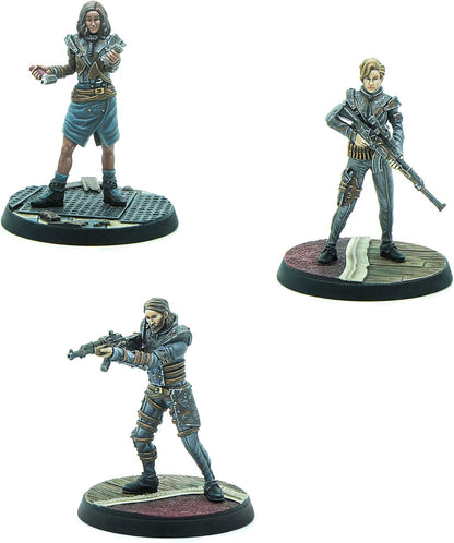 Modiphius Entertainment: Fallout: Wasteland Warfare Raiders - Operators Bosses - 3 Figures, Nuka World Wave, 32mm Multi-Part Resin Unpainted Mniatures