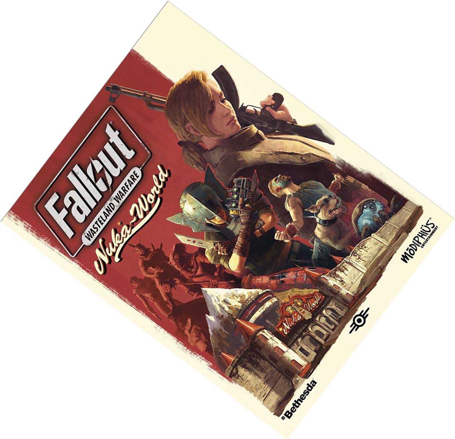 Modiphius Entertainment: Fallout: Wasteland Warfare - Nuka World Rules - RPG Expansion, Booklet & New Cards, Campaign System, Roleplaying
