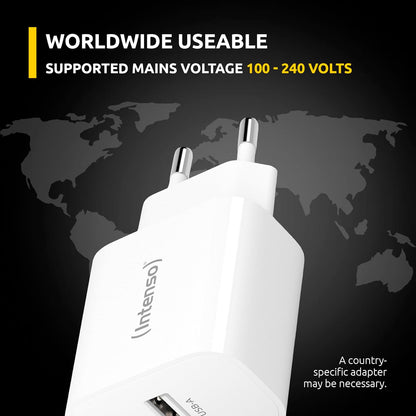 Intenso Power Adapter W5A, USB-A Ladegerät mit 5 Watt, weiß