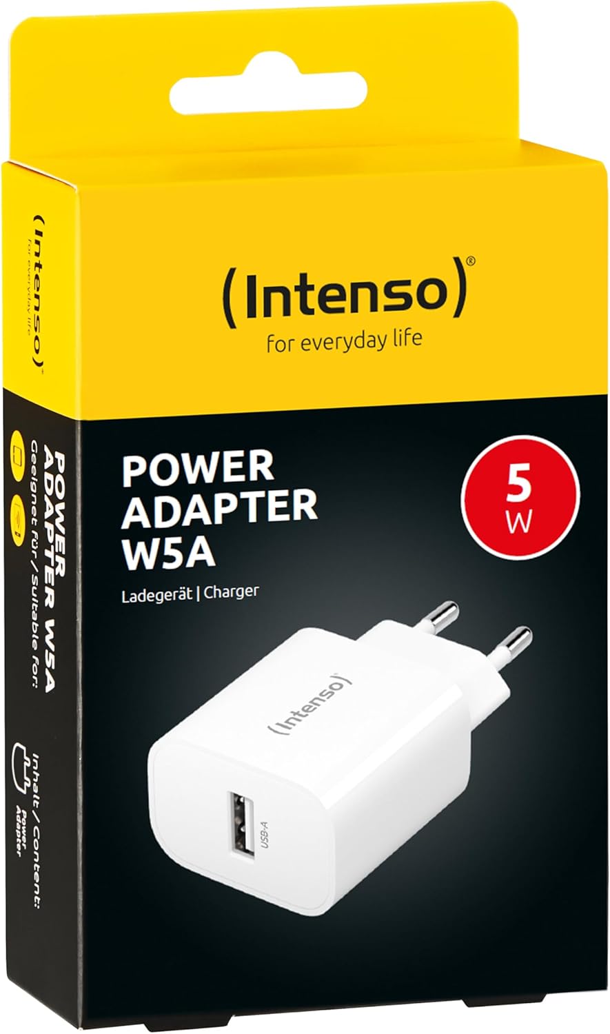 Intenso Power Adapter W5A, USB-A Ladegerät mit 5 Watt, weiß