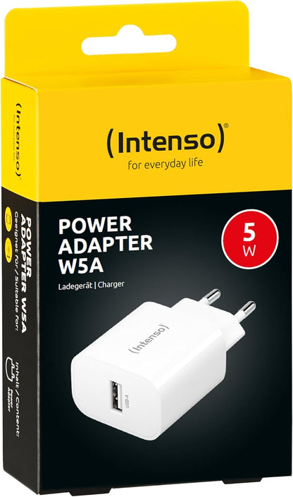 Intenso Power Adapter W5A, USB-A Ladegerät mit 5 Watt, weiß