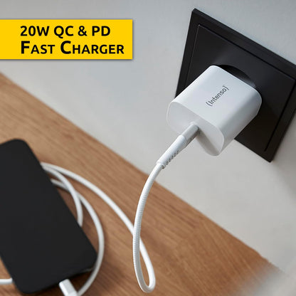 Intenso Power Adapter W20C, USB-C Ladegerät mit 20 Watt, weiß