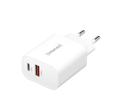 Intenso Power Adapter W30AC, 30 Watt power supply with USB-A and USB-C connection, white