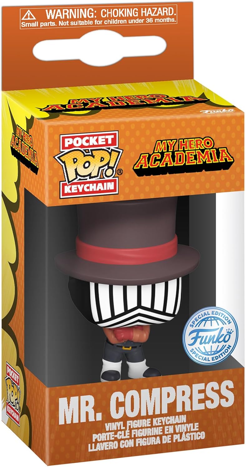 Funko Pop! Keychain: MHA - Mr.Compress - Mr. Compress - (Hideout) - My Hero Academia Novelty Keyring - Collectable Mini Figure - Stocking Filler - Gift Idea - Official Merchandise - Anime Fans