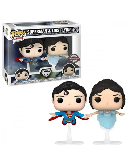 Funko POP! Movies: DC - 2 Pack Superman & Lois Flying - DC Comics - Amazon Exclusive - Collectable Vinyl Figure - Gift Idea - Official Merchandise - Toys for Kids & Adults - Comic Books Fans