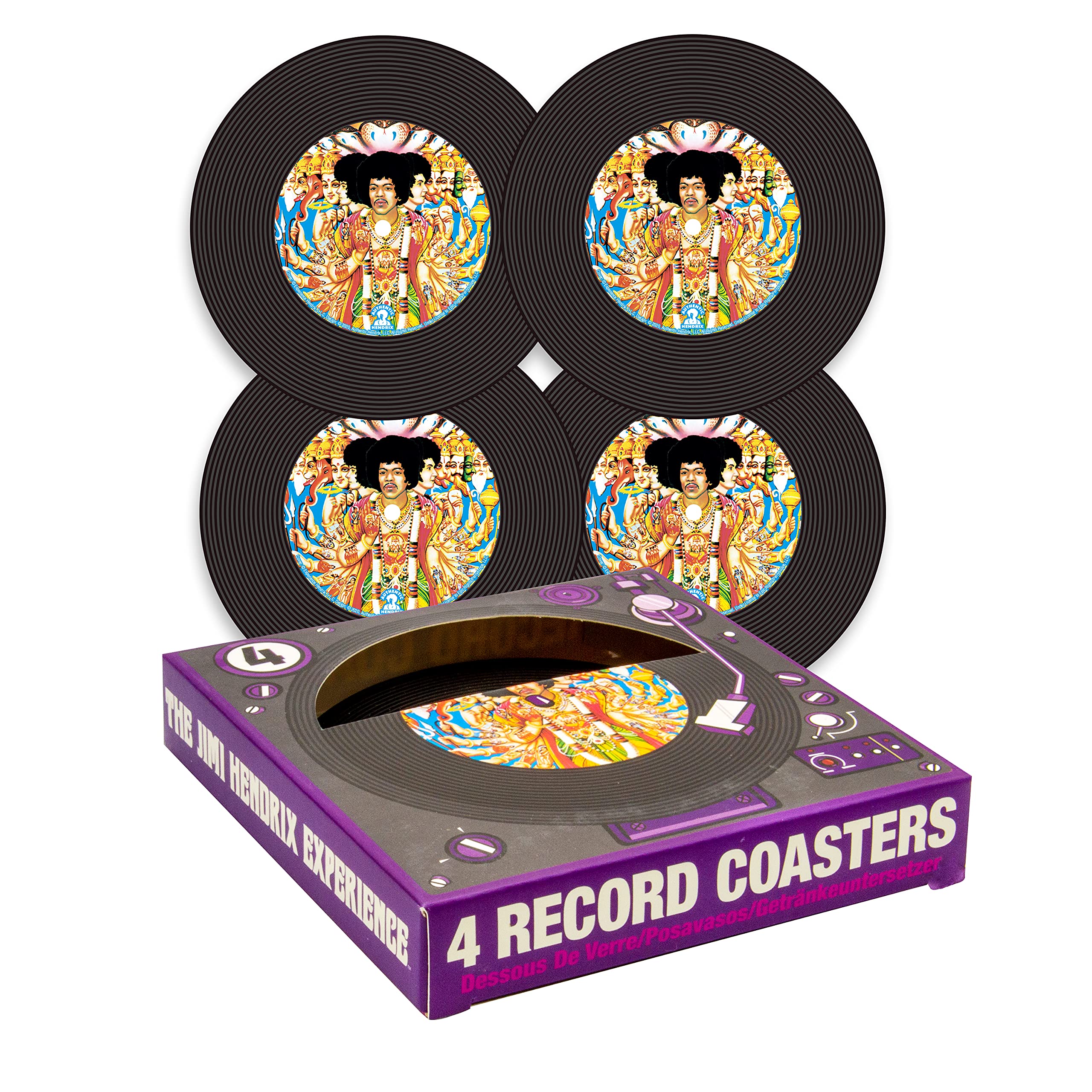 AQUARIUS Jimi Hendrix Coasters - Funny Coasters - Fun for Decorations - Coasters for Drinks - Officially Licensed Merchandise