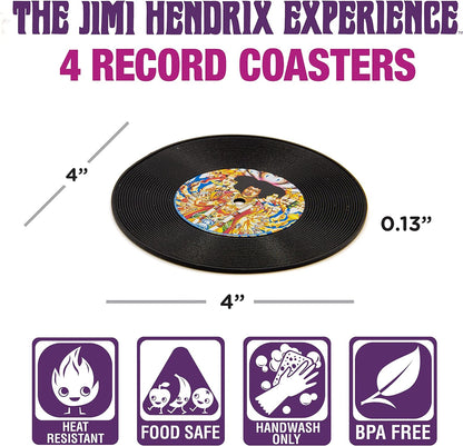AQUARIUS Jimi Hendrix Coasters - Funny Coasters - Fun for Decorations - Coasters for Drinks - Officially Licensed Merchandise