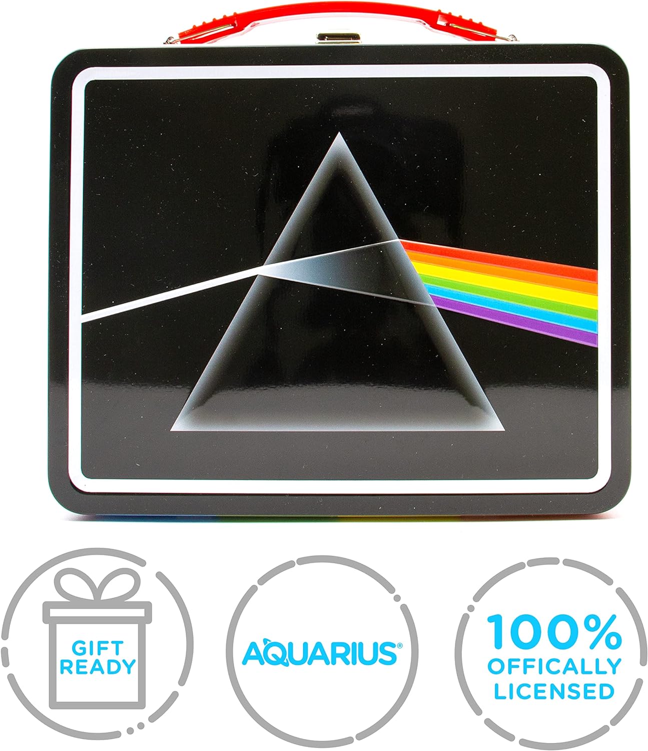 AQUARIUS Pink Floyd DSOM Fun Box - Sturdy Tin Storage Box with Plastic Handle & Embossed Front Cover - Officially Licensed Pink FloydMerchandise & Collectible Gift