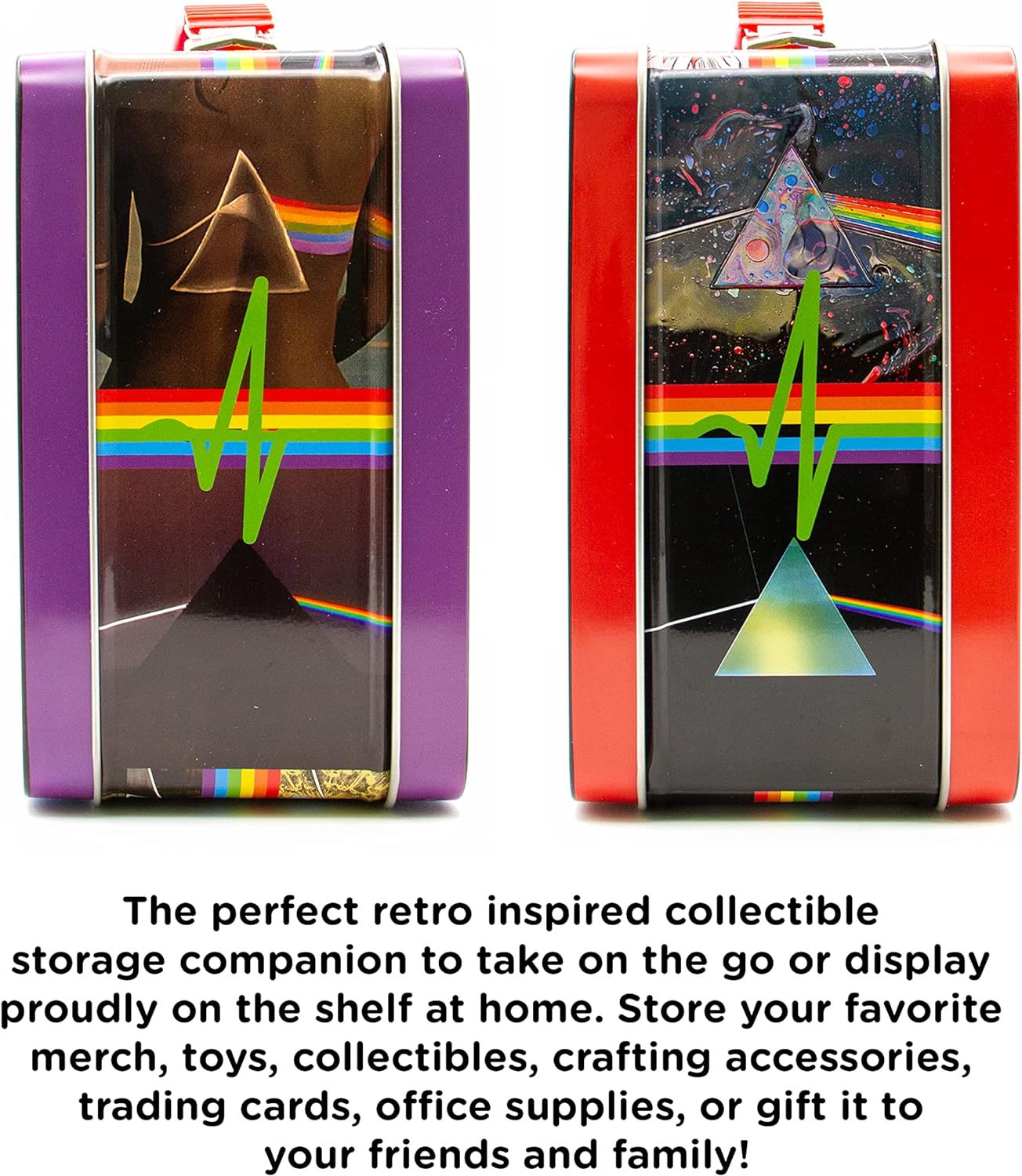 AQUARIUS Pink Floyd DSOM Fun Box - Sturdy Tin Storage Box with Plastic Handle & Embossed Front Cover - Officially Licensed Pink FloydMerchandise & Collectible Gift