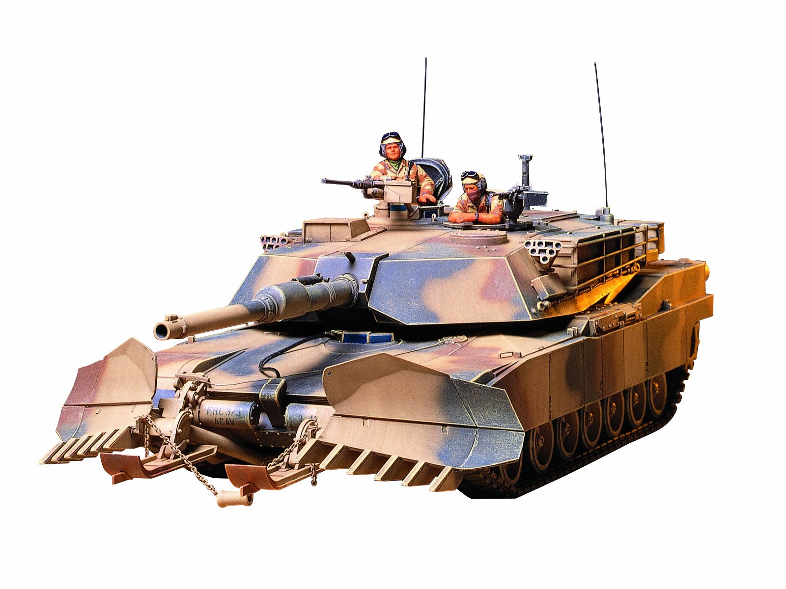 Tamiya-M1A1 Abrams Tank with Mine Plow Juguete (T2M 35158