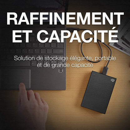 Seagate One Touch, 2TB, portable external hard drive, PC, Notebook & Mac, USB 3.0, Black, incl. 2 years Rescue Service (STKY2000400