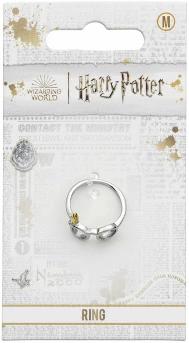 Harry Potter Stainless Steel Lightning Bolt and Glasses Ring - Size Medium, ys/m, Zinc Alloy