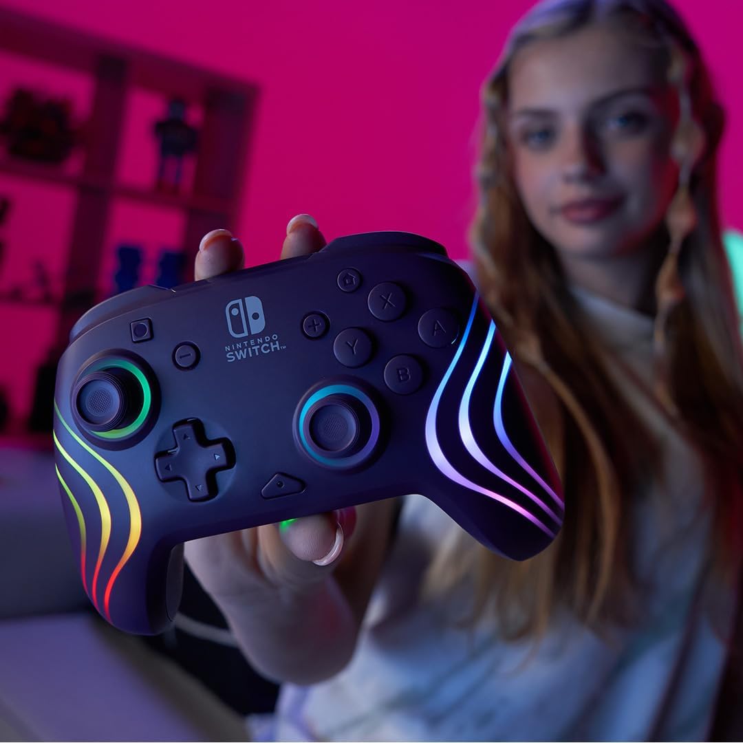 PDP Afterglow Wave Wireless Controller Purple Nintendo Switch Prismatic Purple