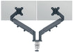 Leitz Ergo Space Saving Double Monitor Arm, Dark Grey Monitor Arm for Two Monitors Up to 32", Velvet Grey, 65370089