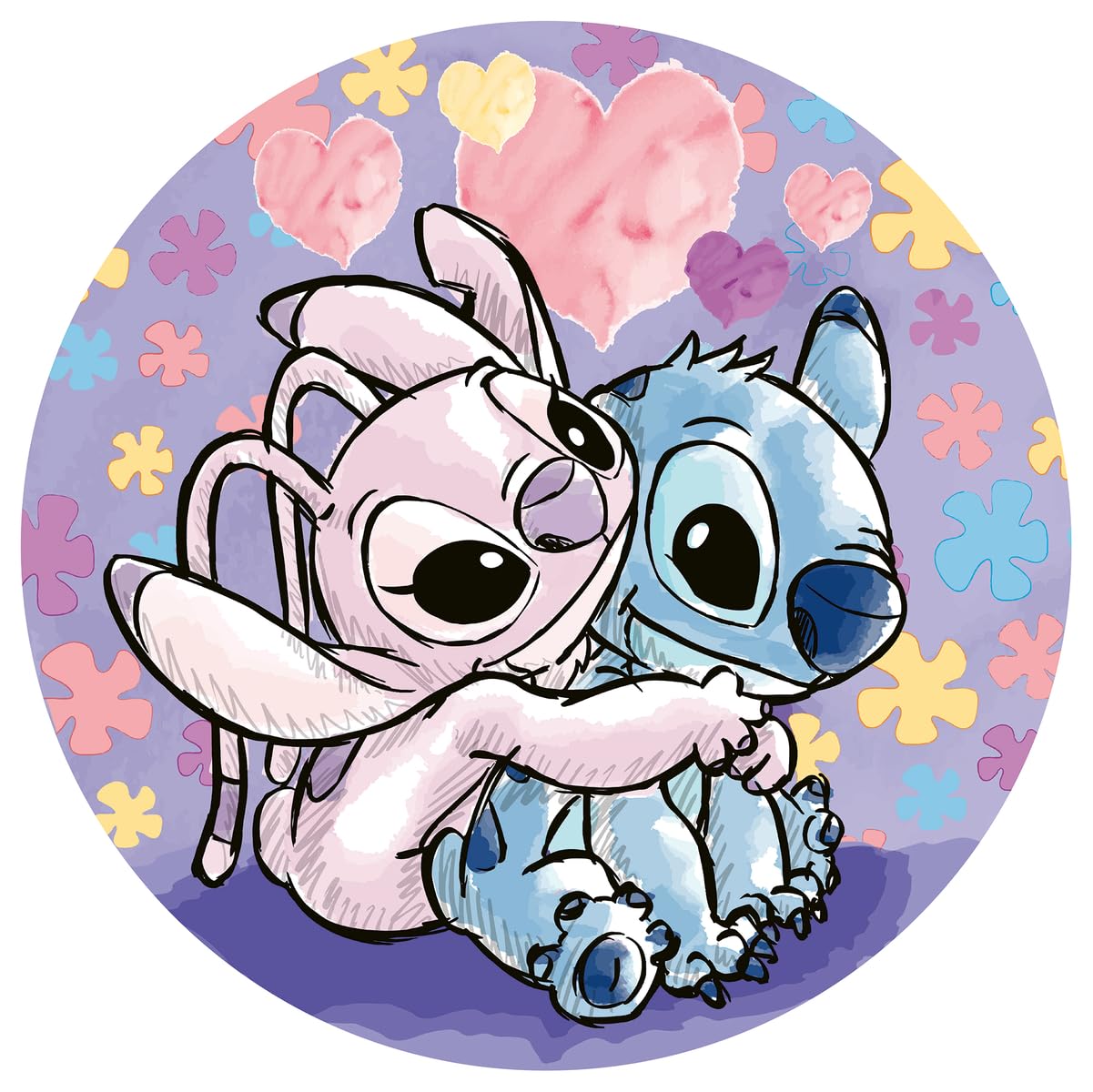Ravensburger Disney Stitch Gifts - Circular 500 Piece Jigsaw Puzzle for Adults and Kids Age 10 Years Up