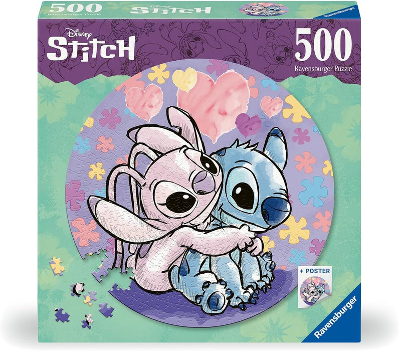 Ravensburger Disney Stitch Gifts - Circular 500 Piece Jigsaw Puzzle for Adults and Kids Age 10 Years Up