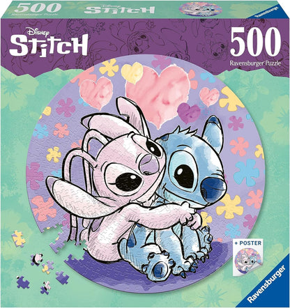 Ravensburger Disney Stitch Gifts - Circular 500 Piece Jigsaw Puzzle for Adults and Kids Age 10 Years Up