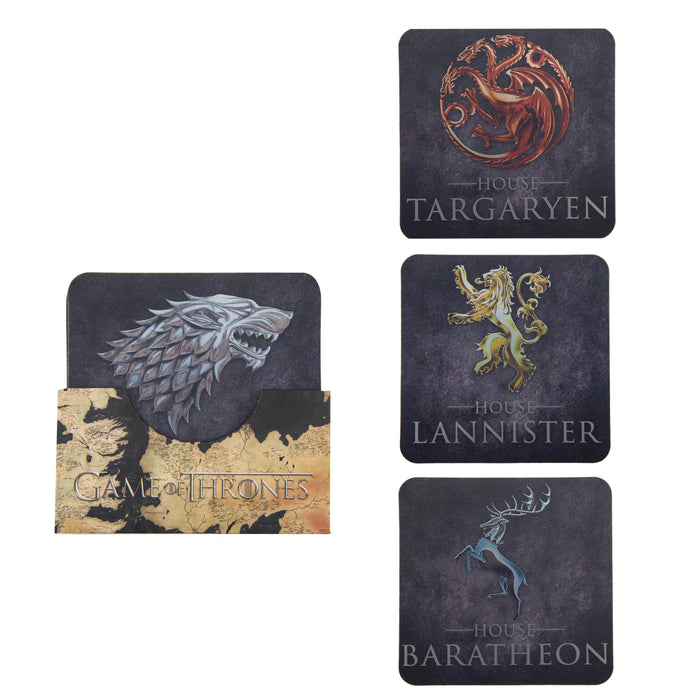 Game Of Thrones - Set Of 4 Coasters Houses Of Westeros ( Cr4160 )