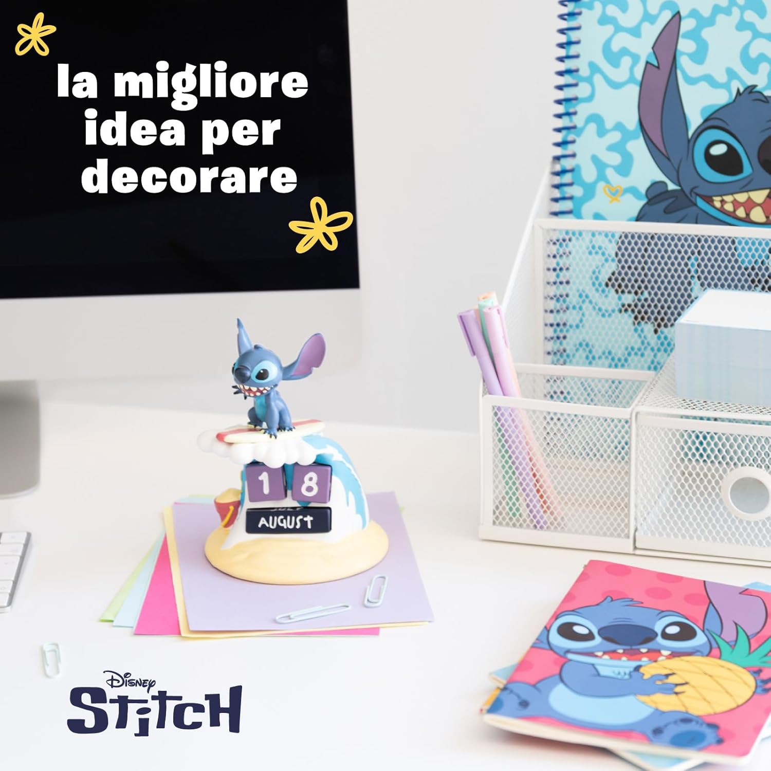 Grupo Erik Disney Stitch Perpetual Calendar | Flip Calendar | Stitch Calendar | Perpetual Calendars | Stitch Desk Calendar | Stitch Gifts | Stitch Figure | Cool Calendar,11.7x11.7x15.5