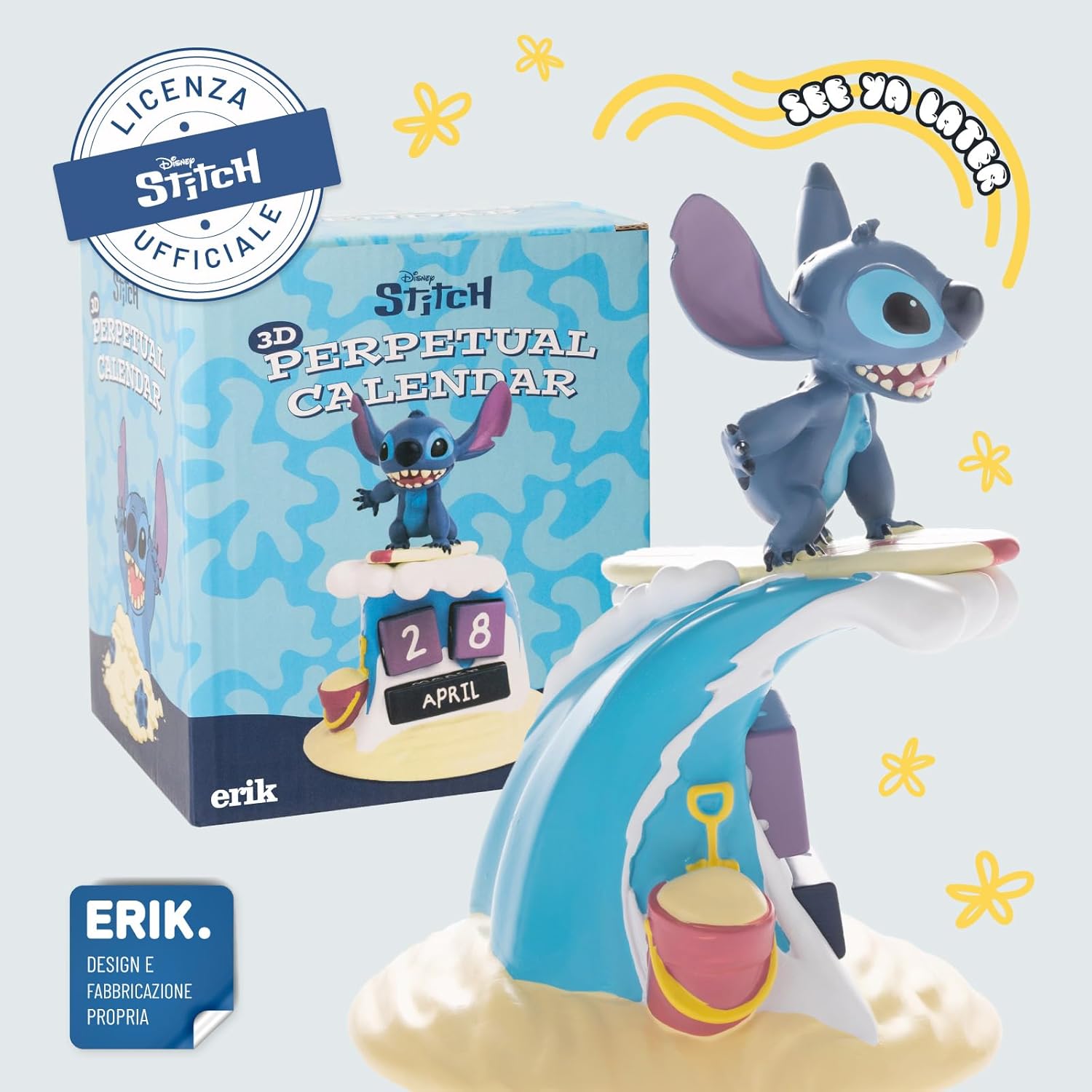 Grupo Erik Disney Stitch Perpetual Calendar | Flip Calendar | Stitch Calendar | Perpetual Calendars | Stitch Desk Calendar | Stitch Gifts | Stitch Figure | Cool Calendar,11.7x11.7x15.5