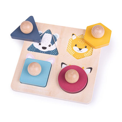 Bigjigs Toys, FSC® Certified Woodland Animal Puzzle, Wooden Toys, Wooden Puzzle, Baby Jigsaw, Jigsaw Puzzle, Baby Toys, Toddler Toys, Wooden Shapes, Wooden Baby Toys