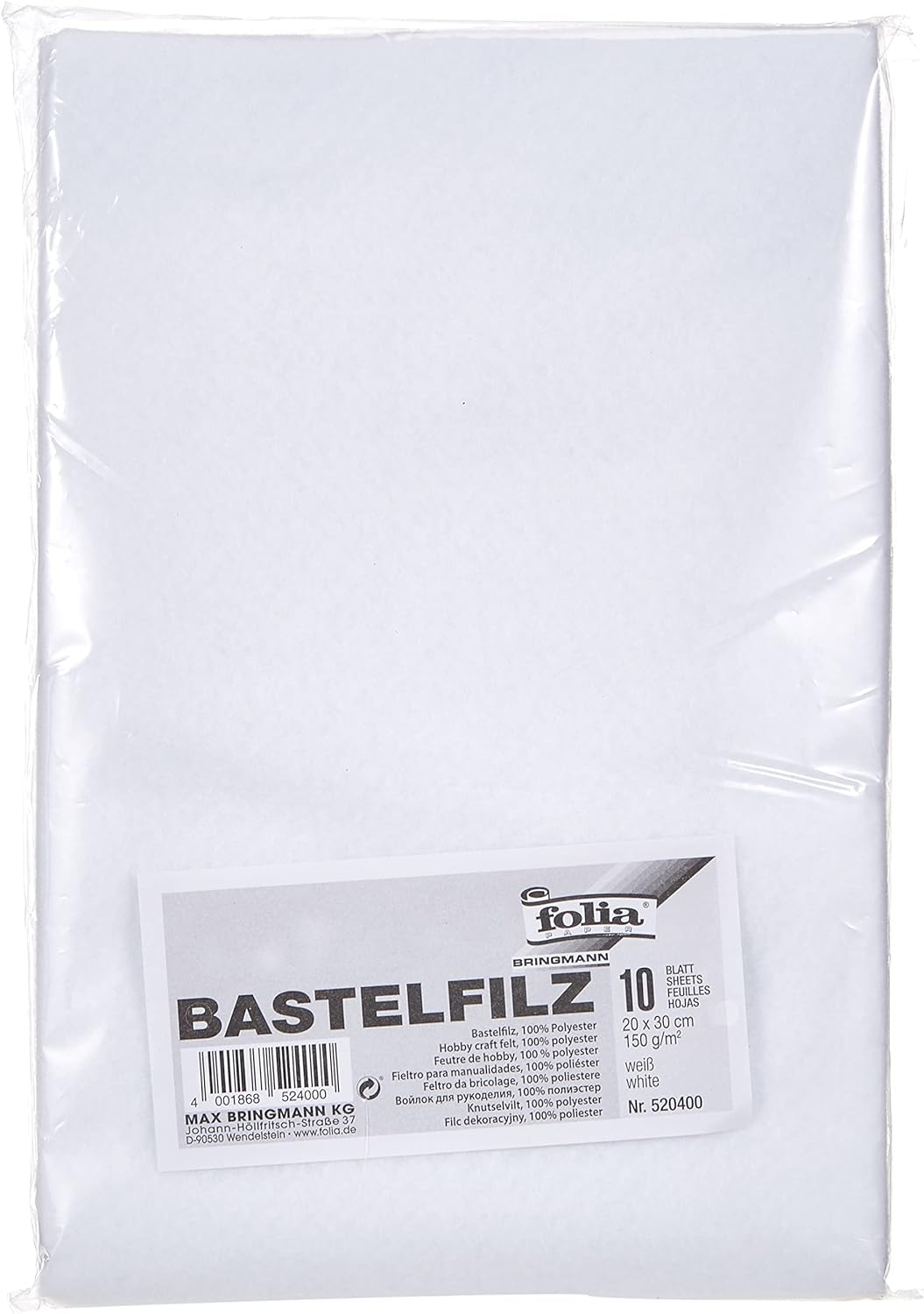 Creativ Company - Hobbyvilt Wit A4 10 Vellen