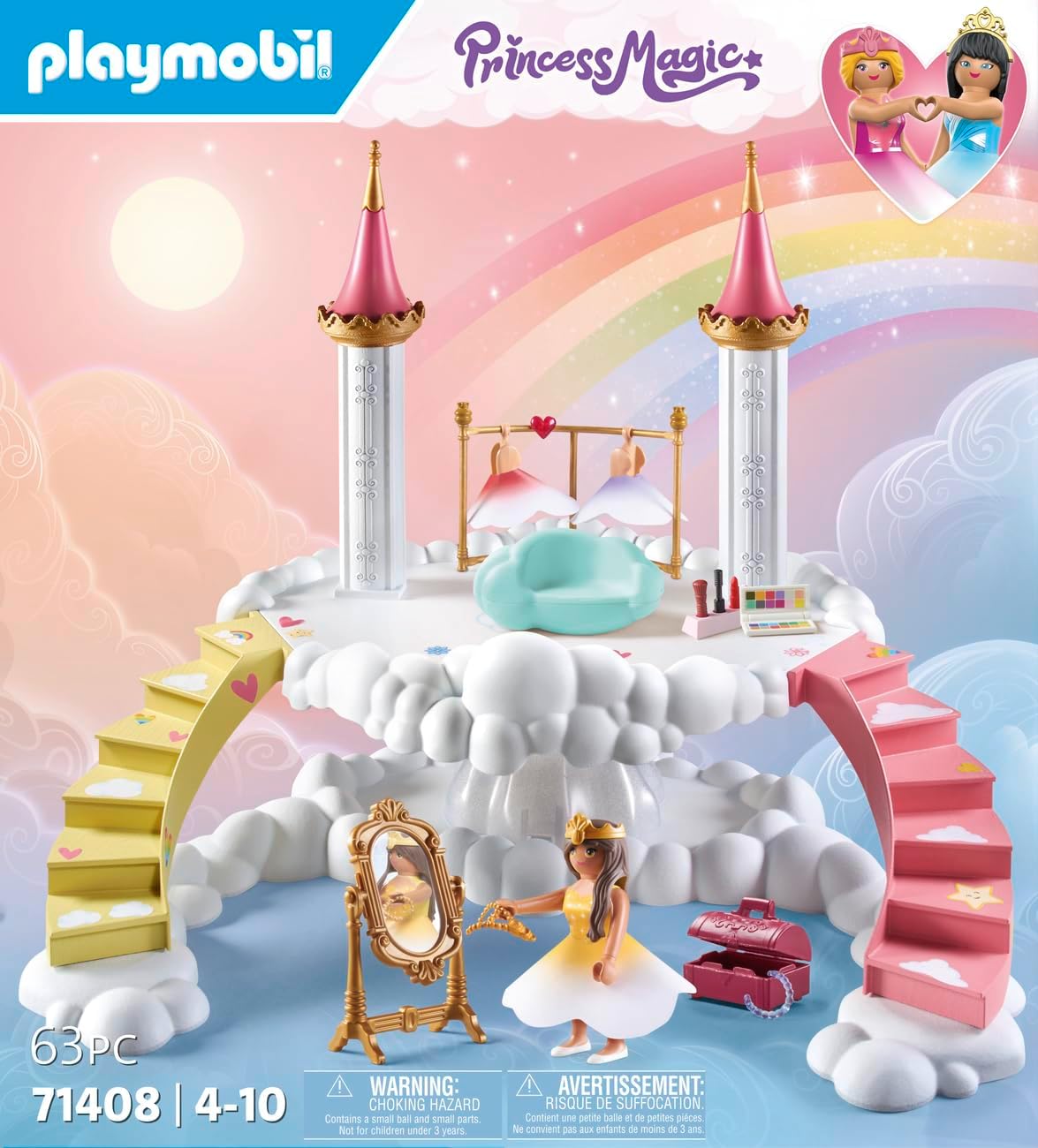 Playmobil 71408 Rainbow Castle: Dressing Room Cloud, FAiry-Tale Magical World, Fun Imaginative Role Play, PlaySets Suitable for Children Ages 4+