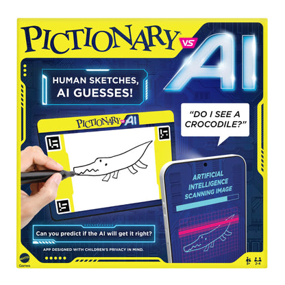 Mattel Games Pictionary VS AI, Family Board Game for Kids and Adults, Engaging Gift for Kids, Drawing Game with Artificial Intelligence for 2 to 4 Teams with Multiple Players, Ages 8 and Up, HYB09