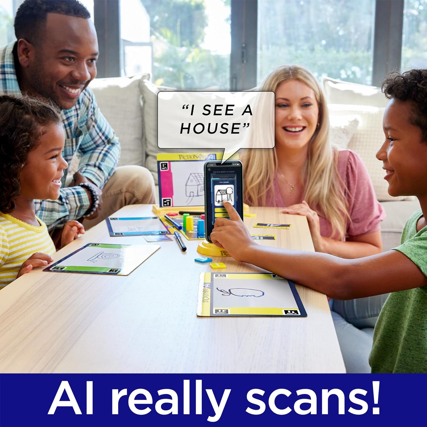 Mattel Games Pictionary VS AI, Family Board Game for Kids and Adults, Engaging Gift for Kids, Drawing Game with Artificial Intelligence for 2 to 4 Teams with Multiple Players, Ages 8 and Up, HYB09