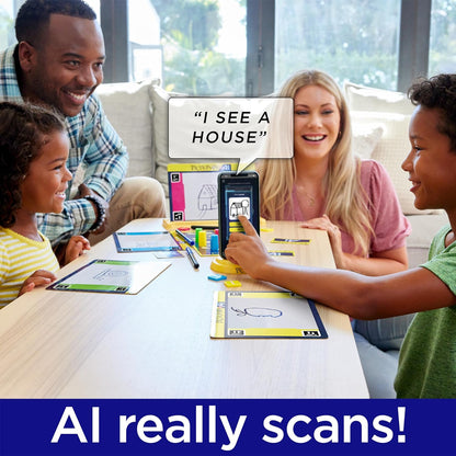 Mattel Games Pictionary VS AI, Family Board Game for Kids and Adults, Engaging Gift for Kids, Drawing Game with Artificial Intelligence for 2 to 4 Teams with Multiple Players, Ages 8 and Up, HYB09