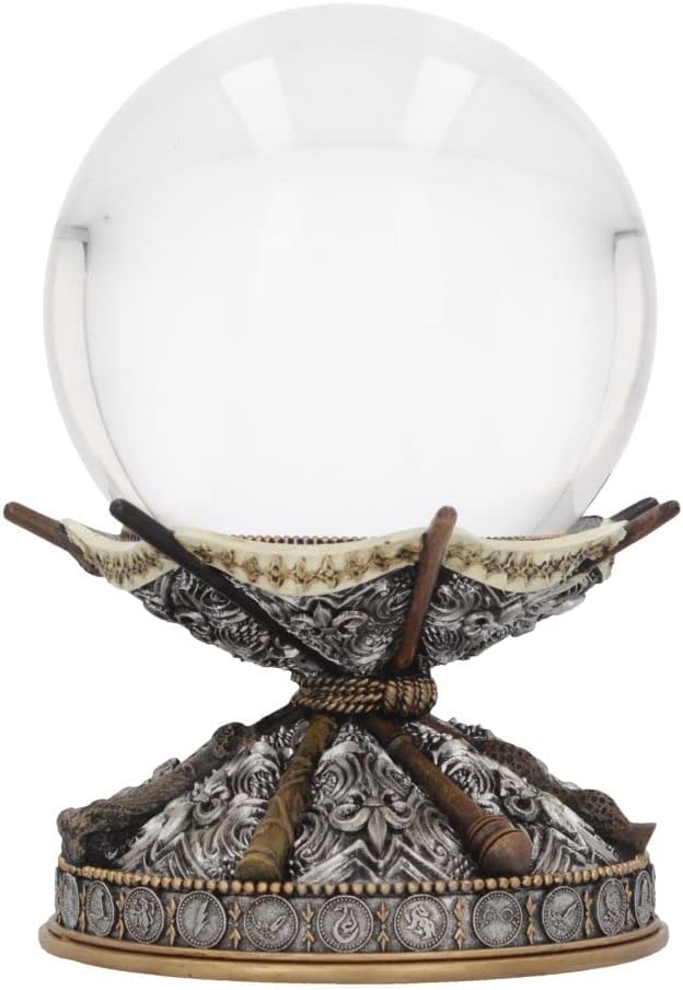 Nemesis Now Officially Licensed Harry Potter Wand Crystal Ball & Holder 16cm, Resin, Silver