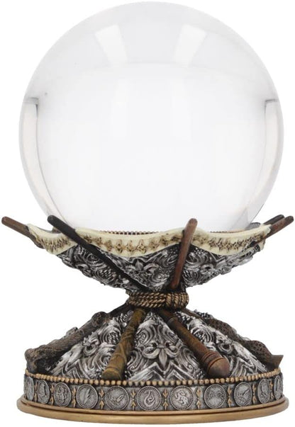 Nemesis Now Officially Licensed Harry Potter Wand Crystal Ball & Holder 16cm, Resin, Silver