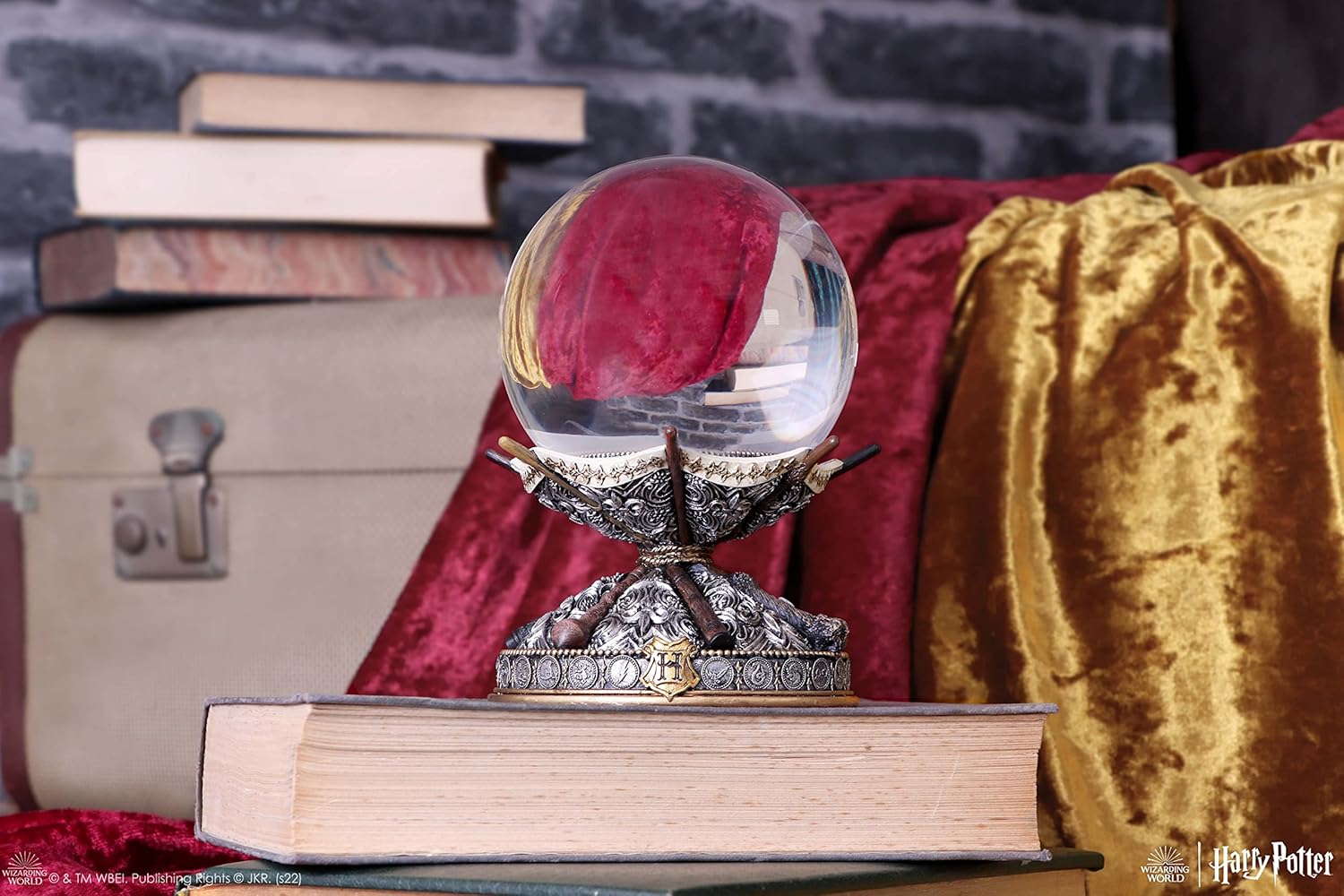 Nemesis Now Officially Licensed Harry Potter Wand Crystal Ball & Holder 16cm, Resin, Silver