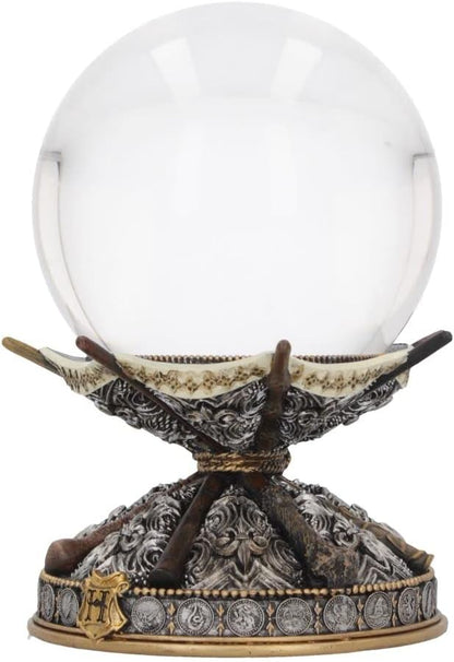 Nemesis Now Officially Licensed Harry Potter Wand Crystal Ball & Holder 16cm, Resin, Silver