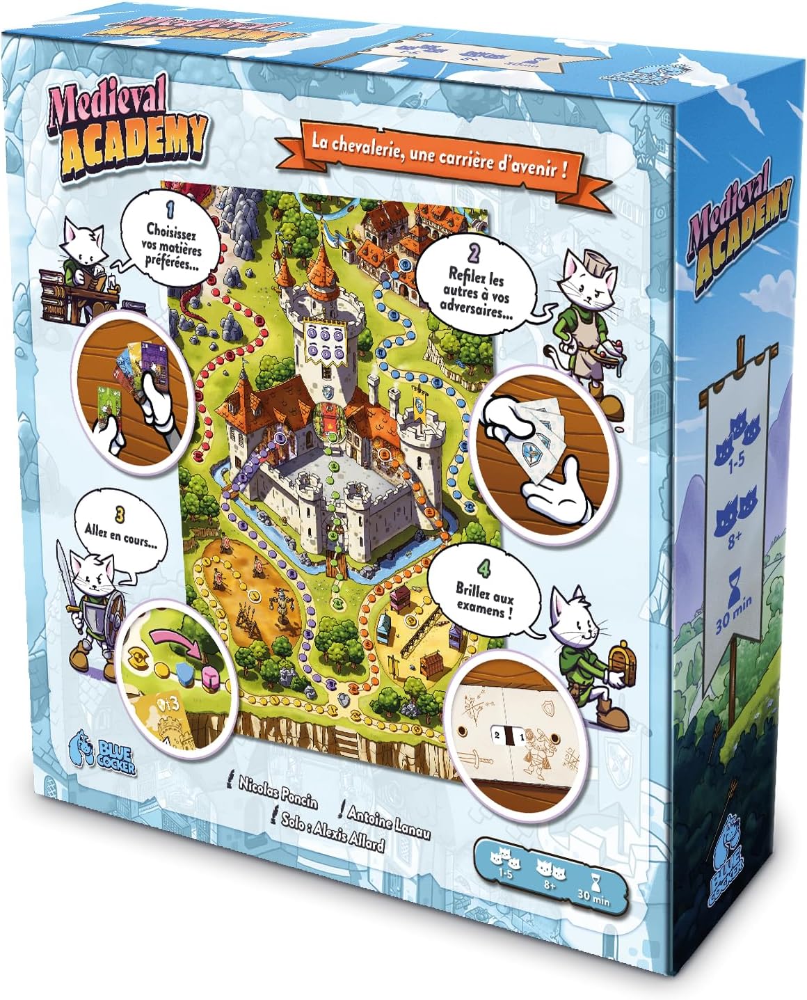 Blue Cocker Games | Medieval Academy | Family Board Game | Ages 8+ | 1-5 Players | 30 Minutes Playing Time