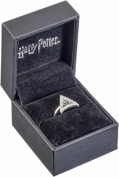 Harry Potter Sterling Silver Deathly Hallows Ring with Crystals size Extra Large - XL