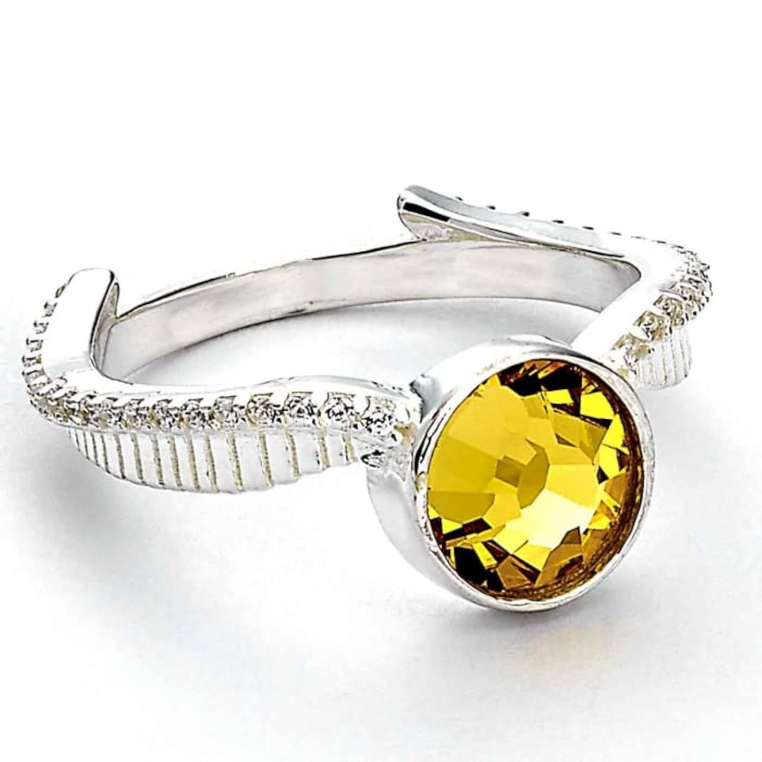 Harry Potter Sterling Silver Golden Snitch Ring With Crystals size Extra Large - XL