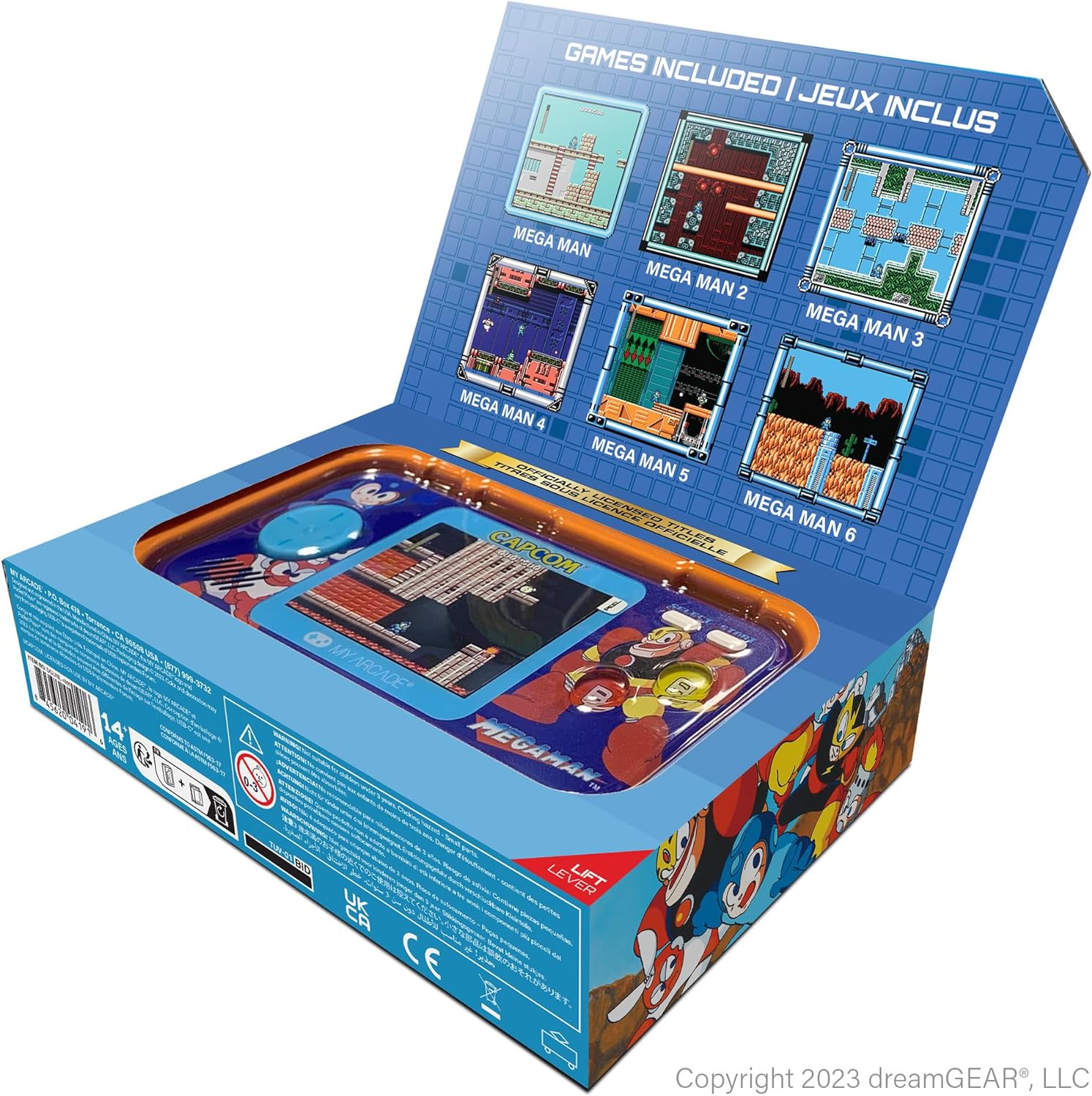 My Arcade Mega Man Pocket Player Pro Handheld Portable Gaming System (6 GAMES IN 1)