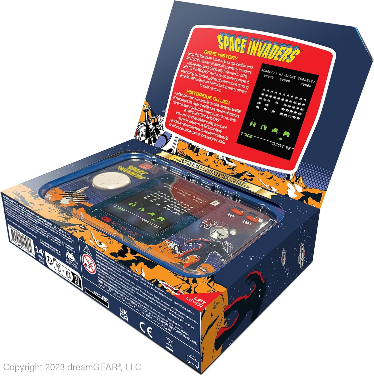 My Arcade Space Invaders Pocket Player Pro Handheld Portable Gaming System