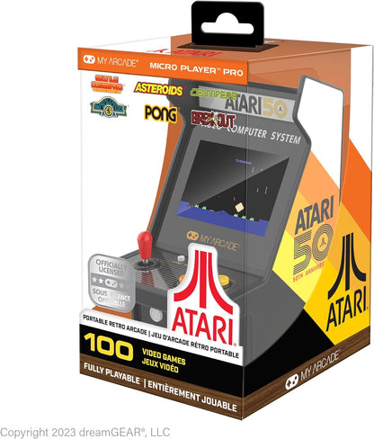 My Arcade Atari Micro Player Pro Portable Retro Arcade 100 Games