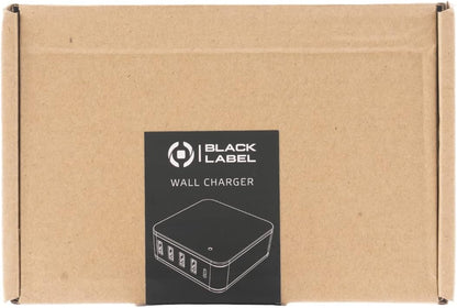 Celly, Power Station Line Black Label, Power Bank with 4 USB ports and 1 USB-C port, Power Delivery Technology and Qualcomm QC30, Simultaneous Charge Up to 5 Devices, Desktop Charger
