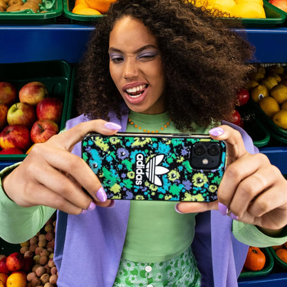 adidas Case Designed for iPhone 13 Pro 6.1, Drop Tested Cases, Shockproof Raised Edges, Original Protective Case, Colourful Flowers