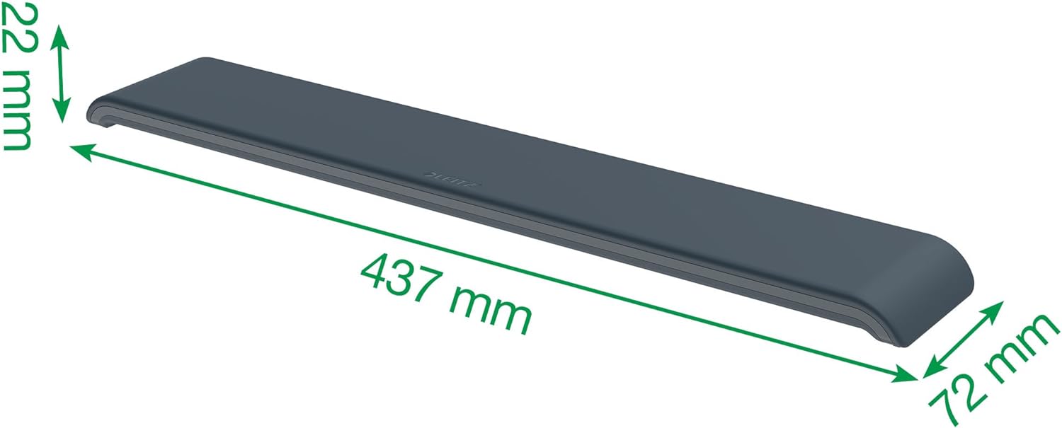 Leitz Ergo Handgelenkauflage für Tastatur, Schaumstoffgepolsterte Handgelenkstütze, Für Links- und Rechtshänder, Verbessert Haltung & Durchblutung, Ergo-Serie, Samtgrau, 65230089